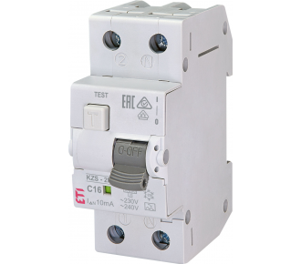 Диференціальний автоматичний вимикач ETI KZS-2M C 16 / 0,01 A (2173234)