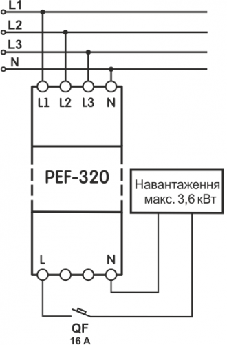 Электронный переключатель фаз Новатек PEF-320 (NTPEF3200) - фото 2