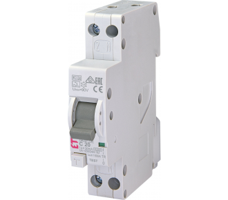 Диференціальний автоматичний вимикач ETI KZS-1M C 20 / 0,03 A (2175225)