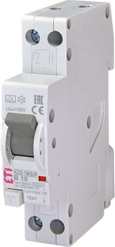 Дифференциальный автоматический выключатель ETI KZS-1M SUP B 10/0,03 A (2175702) - фото 1