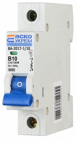Автоматический выключатель Аско УкрЕМ ВА-2017/B 1р 10А (A0010170050) - фото 4