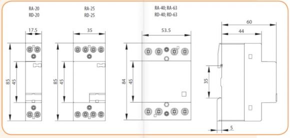 Контактор модульний ETI RD 25-22 24V AC / DC (2464015) - фото 2