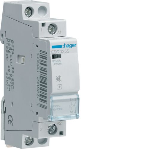 Контактор бесшумный Hager ESC125S 25A 1НВ 230В - фото 1
