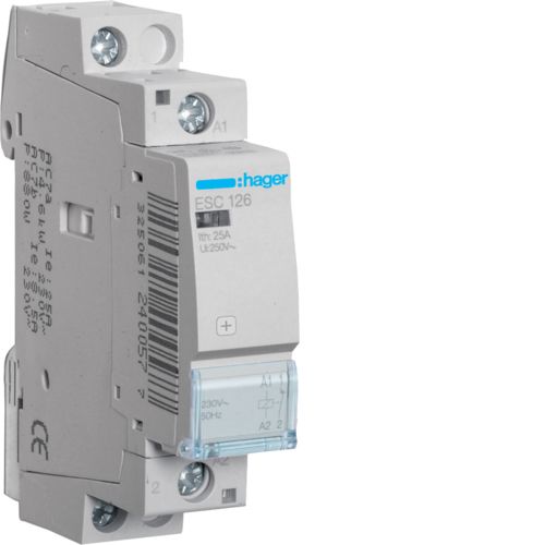 Контактор бесшумный Hager ESC126 25A 1НЗ 230В - фото 1