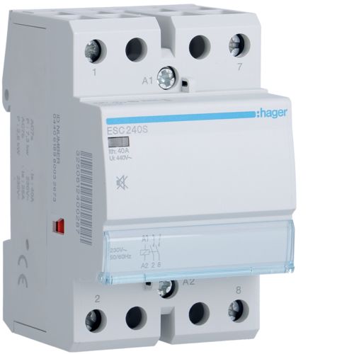Контактор безшумний Hager ESC240S 40A, 2НО, 230В - фото 1