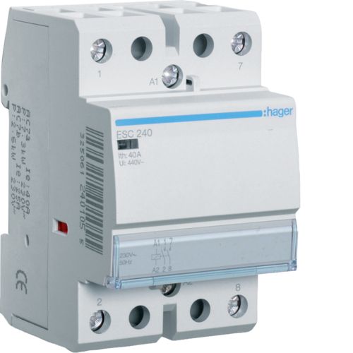 Контактор Hager ESC240 40A, 2НО, 230В - фото 1
