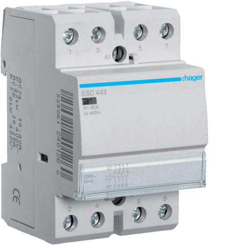 Контактор Hager ESC443 40A, 3НО+1НЗ, 230В - фото 1