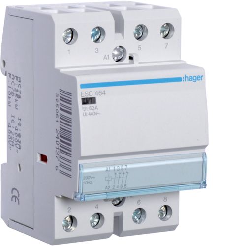 Контактор Hager ESC464 63A, 4НЗ, 230В - фото 1