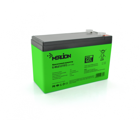 Аккумуляторная батарея MERLION G-MLG1275F2 12V 7,5Ah (6764) - фото 1