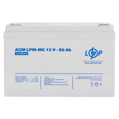 Аккумуляторная батарея  LogicPower LPM-MG 12 - 80 AH - фото 1