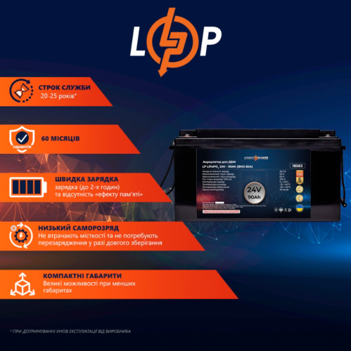 Аккумуляторная батарея LogicPower LP LiFePO4 24V (18583) - фото 2