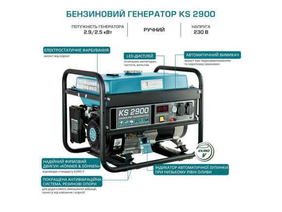 Генератор бензиновий Konner&amp;Sohnen KS 2900 - фото 6