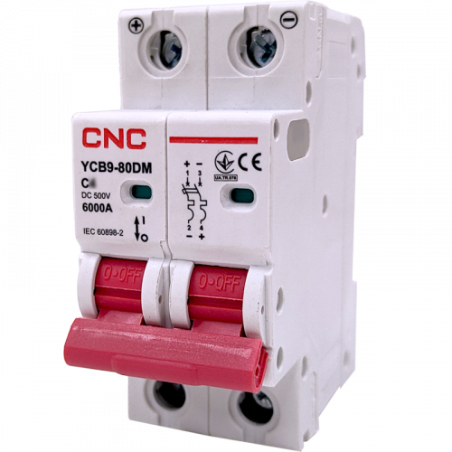 Автоматический выключатель CNC YCB9-80DM 2Р 10А 6кА С 500В DC (Б00035405) - фото 1