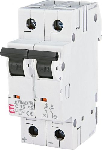 Автоматичний вимикач ETI ETIMAT 10-DC 2p C16 6kA (2138716) - фото 1
