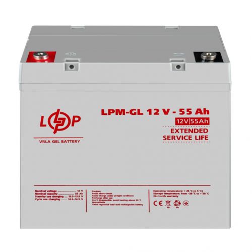 Аккумуляторная батарея LogicPower LPM-GL 12V 55AH - фото 1