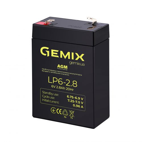 Акумуляторна батарея Gemix LP6-2.8 (10700220) - фото 2