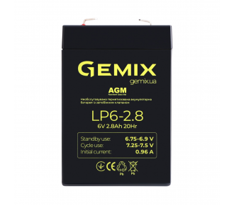 Акумуляторна батарея Gemix LP6-2.8 (10700220)