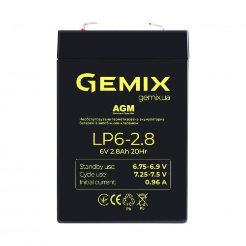 Акумуляторна батарея Gemix LP6-2.8 (10700220) - фото 1