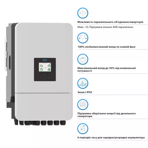 Инвертор гибридный Deye SUN-14K-SG05LP3-EU-SM2 Wi-Fi 220/380V - фото 4