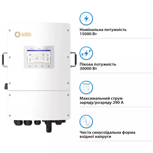 Инвертор гибридный Solis S6-EH3P15K-L - фото 3