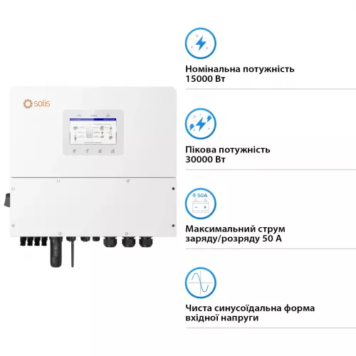 Инвертор гибридный Solis S6-EH3P20K-H HV-battery - фото 2