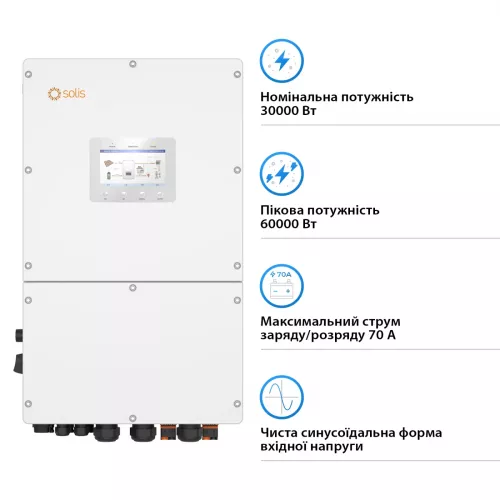 Инвертор гибридный Solis S6-EH3P30K-H HV-battery - фото 3