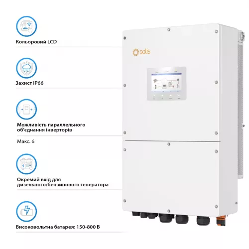 Инвертор гибридный Solis S6-EH3P30K-H HV-battery - фото 2