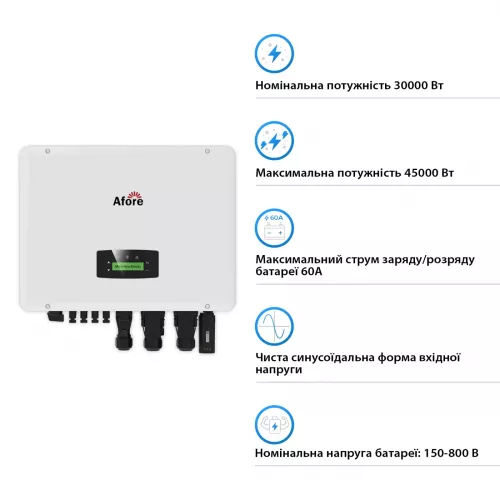 Инвертор гибридный Afore AF30K-TH HV-battery - фото 2