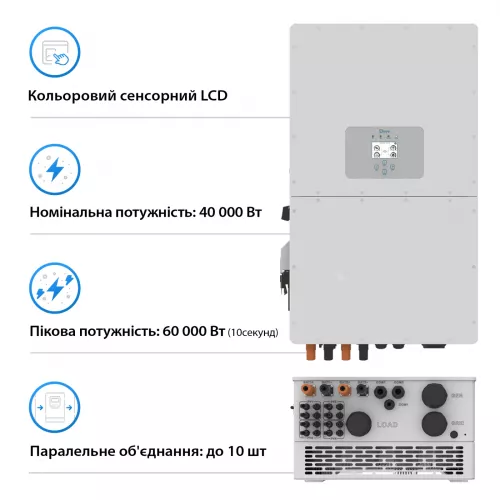 Инвертор гибридный DEYE SUN-40K-SG01HP3-EU-BM4 - фото 3