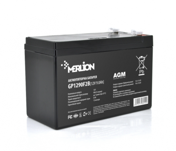 Аккумуляторная батарея MERLION GP1290F2B 12 V 9 Ah (6010) - фото 1