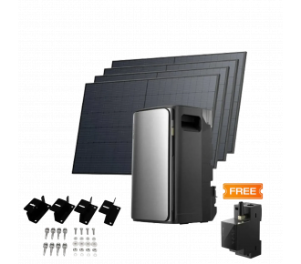 Комплект EcoFlow STREAM ULTRA/Solar Panel 4*400/Cистема кріплень EcoFlow Rigid Solar Panel Mounting Feet/Розумний лічильник Smart Meter