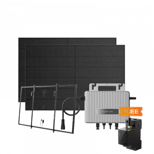 Комплект EcoFlow STREAM Microinverter/2*400W Rigid Solar Panel Combo/Розумний лічильник Smart Meter/Система кріплень для сонячних панелей Balcony Hook Kit - фото 1