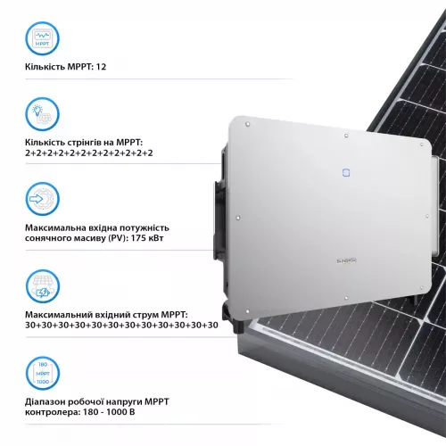 Инвертор сетевой Sungrow SG125CX-P2_V 125kW 12 MPPT 220/380V Трехфазный (ASG02271) - фото 4