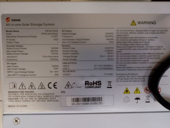 Система зберігання енергії SRNE SR-EOT02S 3000W - фото 3