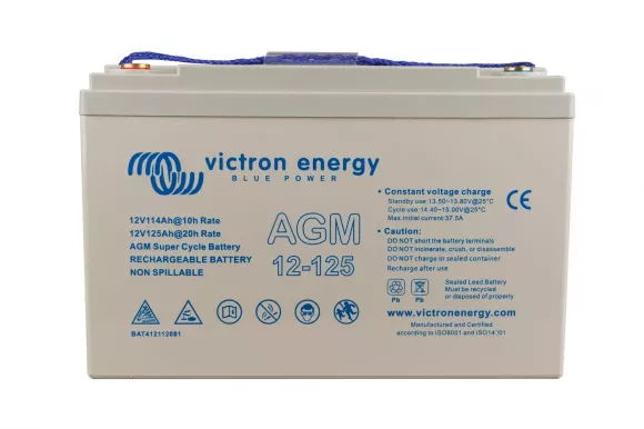 Аккумуляторная батарея Victron Energy 12V/125Ah AGM Super Cycle (M8) (BAT412112081) - фото 3