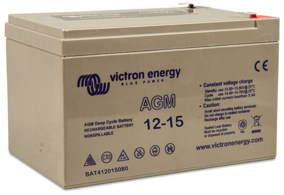 Аккумуляторная батарея Victron Energy 12V/15Ah AGM Super Cycle (Faston 6.3x0.8mm) (BAT412015080) - фото 1