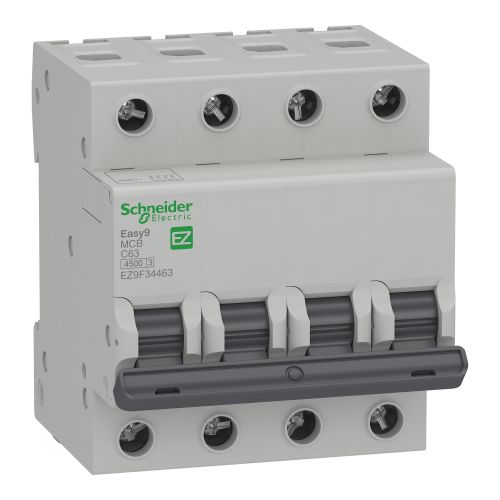 Автоматичний вимикач Schneider Electric Easy9 EZ9 4Р 63А хар-ка С EZ9F34463 - фото 1
