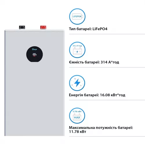 Аккумуляторная батарея Deye SE-F16-C (16 кВт&middot;год/51,2 В LV) - фото 3