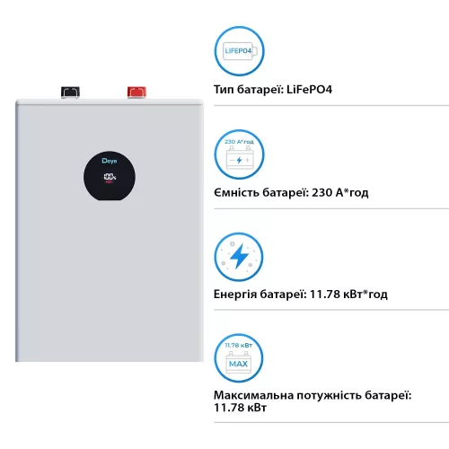 Акумуляторна батарея Deye SE-F12-С (LiFePO4 51,2V 230Ah 11.8 kWh) - фото 4