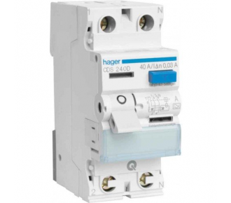 Дифференциальное реле Hager 2P 40A 30mA A (CDS240D)
