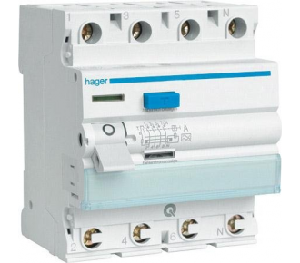 Дифференциальное реле Hager 4P 25A 30mA A (CDS425D)