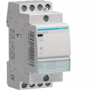 Контактор Hager 230В/25 A, 4НО, 2м (ESC425S)