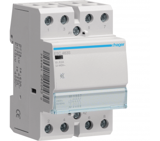 Контактор Hager 230В/63 A, 4НО, 3м (ESC463S)