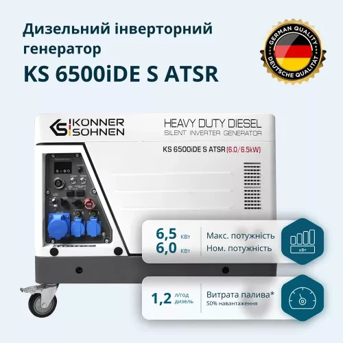 Генератор дизельный K&ouml;nner &amp; S&ouml;hnen KS 6500iDE S ATSR - фото 2